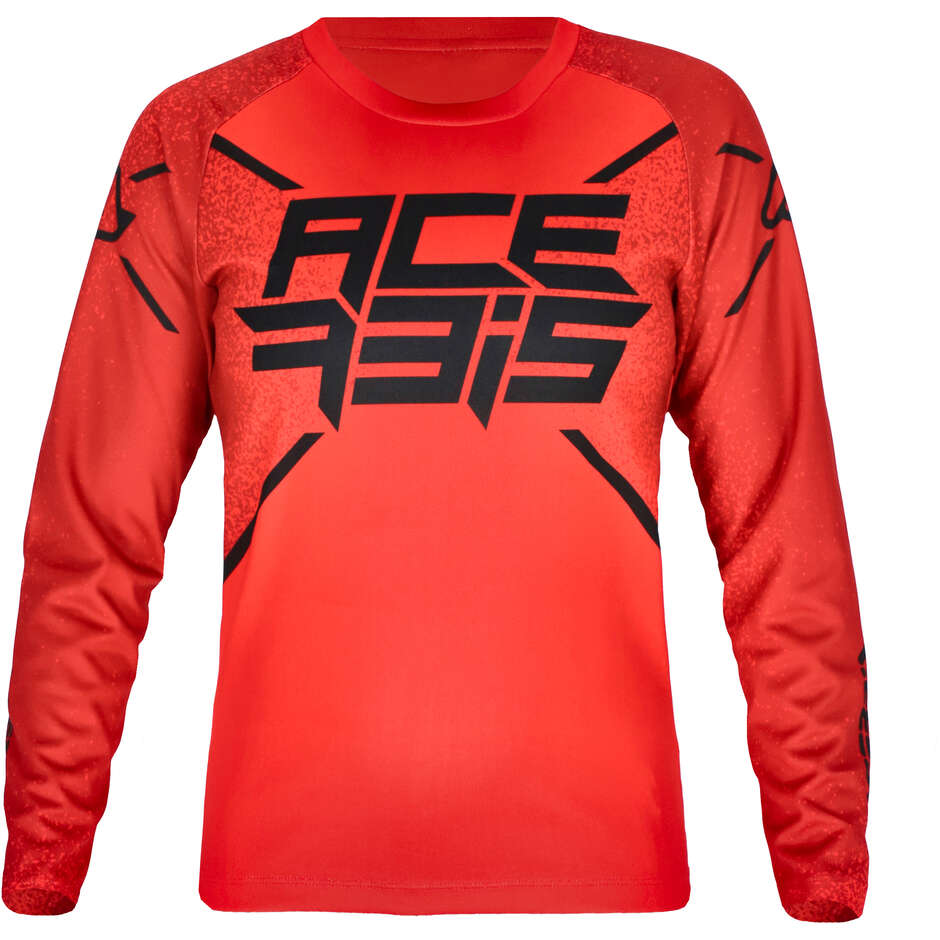 Technical Motorcycle Jersey in ACERBIS Fabric for Children MX J-KID FIVE Red Black