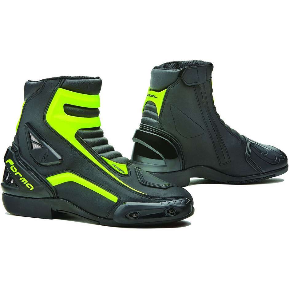 Technical Motorcycle Racing Ankle Boots Forma AXEL Black Yellow