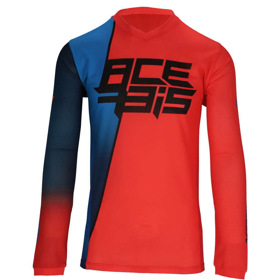 Technical Motorcycle SHIRT In ACERBIS MX J-TRACK SEVEN Red Blue Fabric