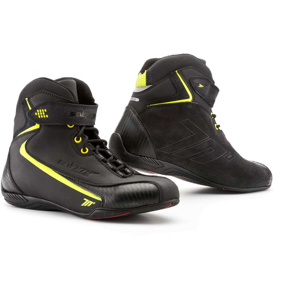 Technical Motorcycle Shoes Seventy BC6 Breathable Black Yellow