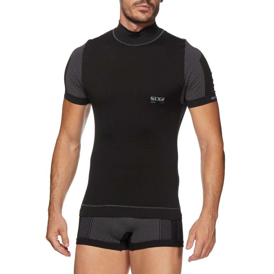 Technical short-sleeved turtleneck sweater with windproof Sixs