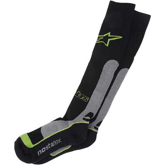 Technical socks Alpinestars Moto Pro Coolmax Socks Black Grey Green