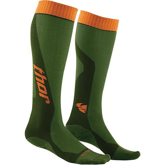 Technical socks Long Thor MX Cool Green / Orange