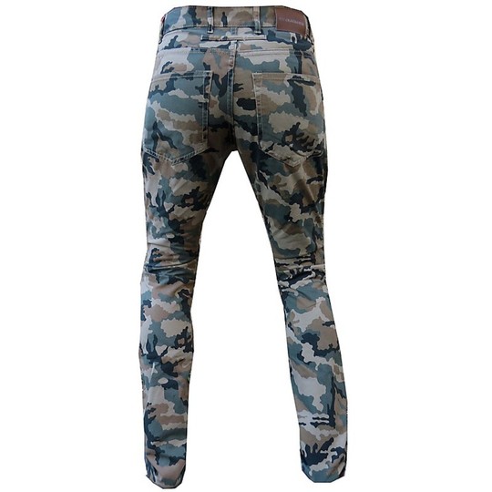 Technicians With Madif Motorcycle Pants Protections Racing Green Camouflage