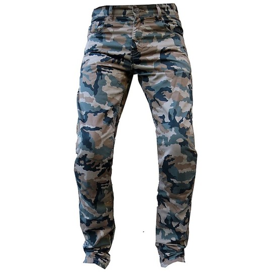 Technicians With Madif Motorcycle Pants Protections Racing Green Camouflage