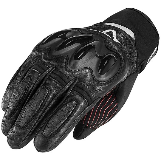 Technische Acerbis Motorrad-Handschuhe Leder mit Schutz Arbory ​​Schwarz