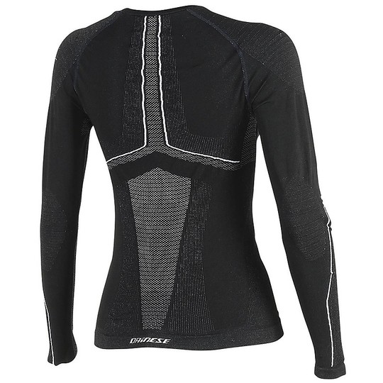 Technische jersey Moto Dainese D-Dry Core-T LS Lady Long Sleeves Schwarz / Weiß