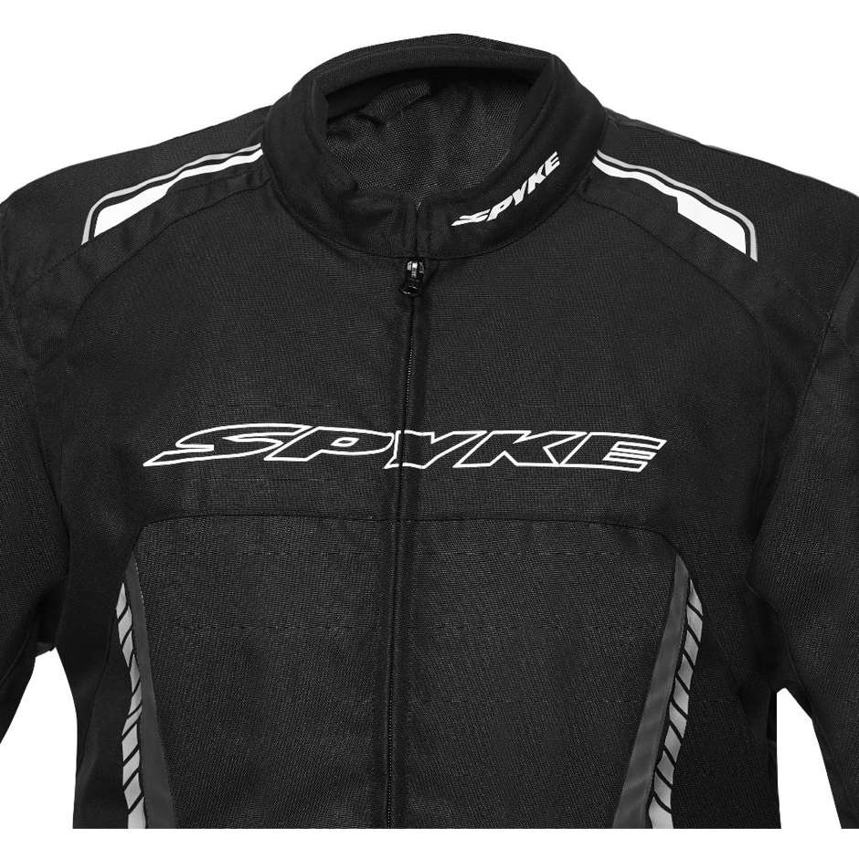 Technische Motorradjacke aus Spyke DAYTONA Dry Tecno Sportgewebe Schwarz Weiß Grau