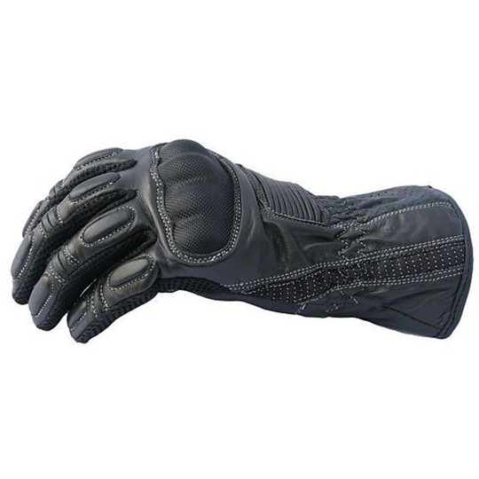 Technische Sommer Motorrad Handschuhe aus Leder und Stoff Schutz With Back Hand