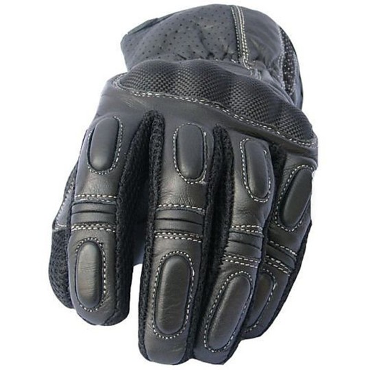 Technische Sommer Motorrad Handschuhe aus Leder und Stoff Schutz With Back Hand