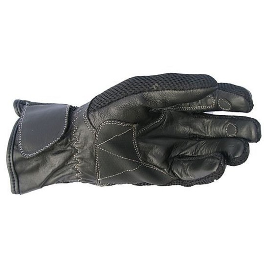 Technische Sommer Motorrad Handschuhe aus Leder und Stoff Schutz With Back Hand