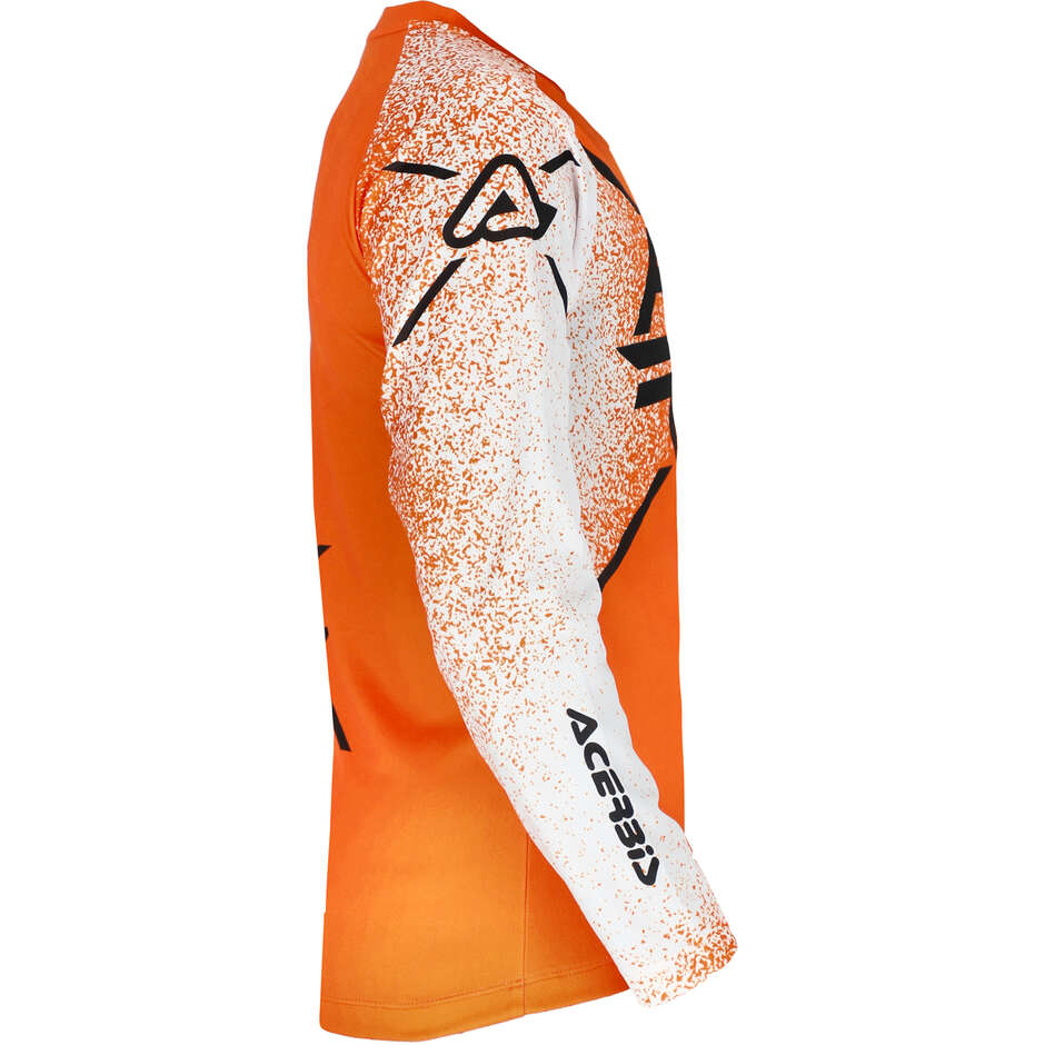 Technisches Motorradtrikot aus ACERBIS-Stoff für Kinder MX J-KID FIVE Orange Weiß