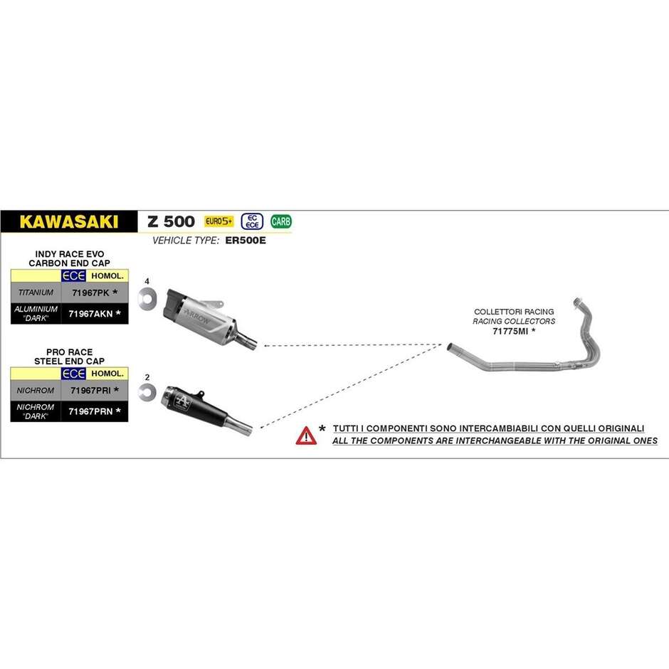 Terminale Arrow Pro-Race Nichrom Dark Kawasaki Z 500 2024