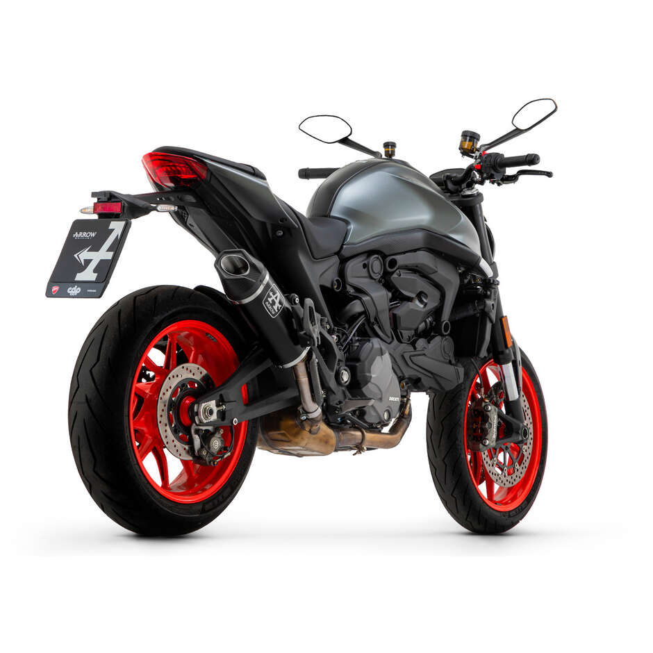 Terminale di Scarico Arrow Indy Race alluminio Dark con fondello carby Per Ducati Monster 937 (21-24)