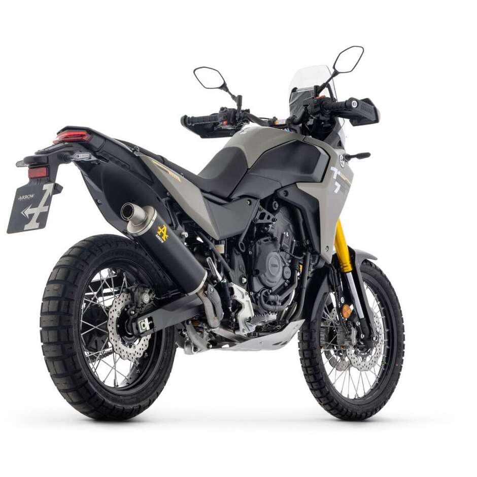 Terminale di Scarico Arrow Indy Race alluminio Dark con fondello inox Per Yamaha Tenere 700 (19-26)