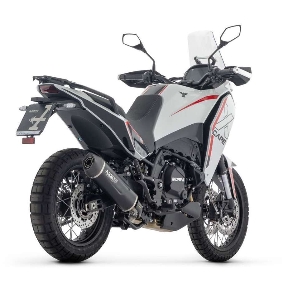 Terminale di Scarico Arrow Indy Race EVO alluminio Dark con fondello carby Per Moto Morini X-CAPE 700 (25-26)