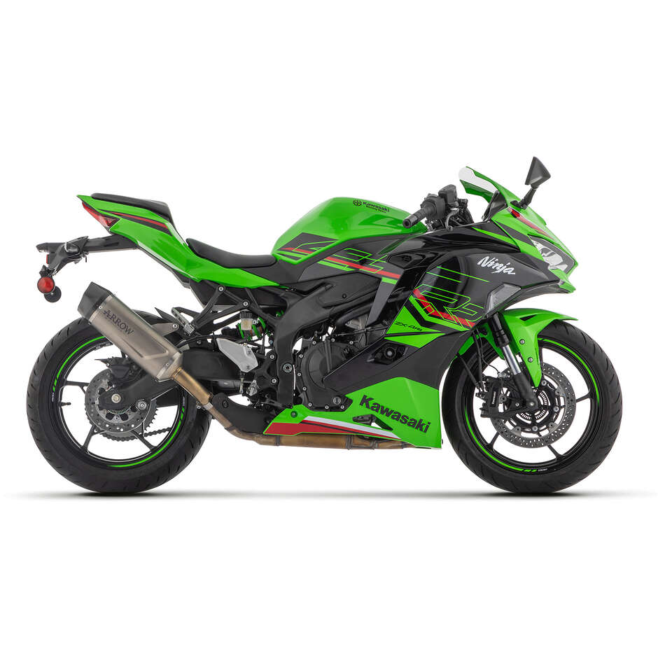 Terminale di Scarico Arrow Indy Race EVO titanio con fondello carby Per Kawasaki ZX-4R (24-25)