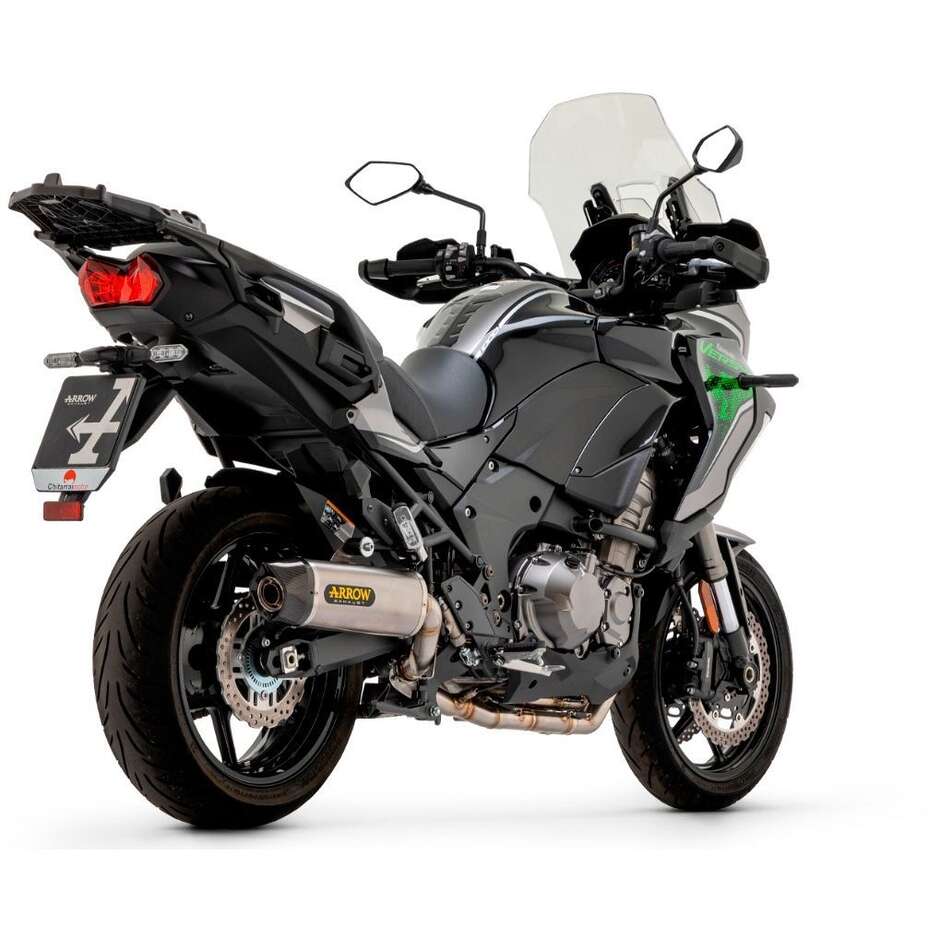 Terminale di Scarico Arrow Indy-Race in alluminio con fondello carby Per Kawasaki VERSYS 1000 (21-24)