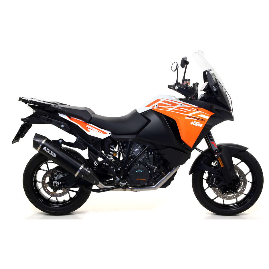 Terminale di Scarico Arrow Maxi Race-Tech titanio con fondello carby Per KTM 1190 Adventure 1190 (13-16); Adventure 1050 (15-16); Super Adventure 1290 (15-20); Adventure 1090 (17-20)
