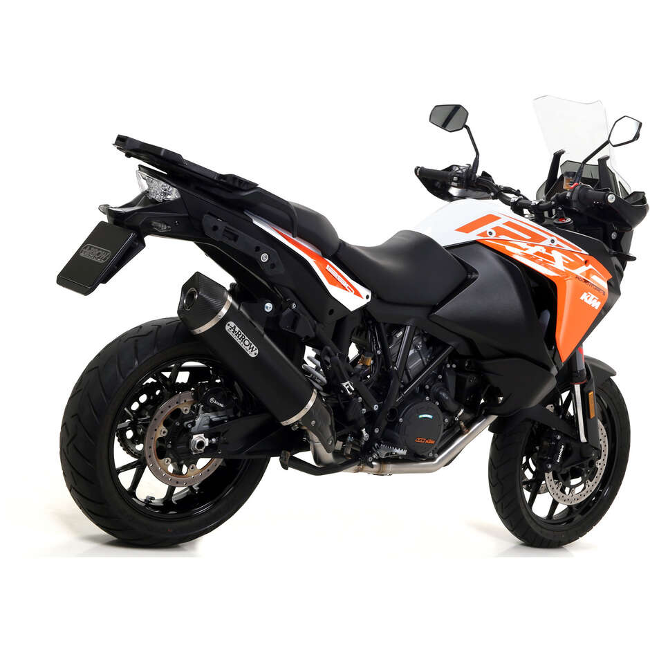 Terminale di Scarico Arrow Maxi Race-Tech titanio con fondello carby Per KTM 1190 Adventure 1190 (13-16); Adventure 1050 (15-16); Super Adventure 1290 (15-20); Adventure 1090 (17-20)
