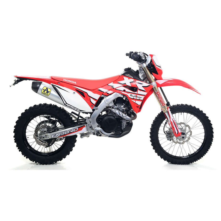 Terminale di Scarico Arrow Race-Tech alluminio con fondello carby Per Honda CRF 450 L / XR (19-20)
