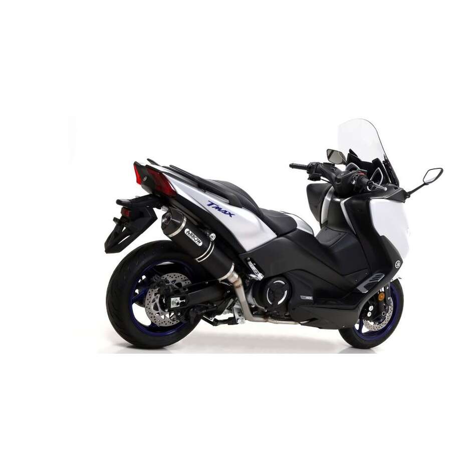 Terminale di Scarico Arrow Race-Tech Alluminio Dark Carby Per Yamaha TMAX 530 (17-19) / TMAX 560 (20-24)