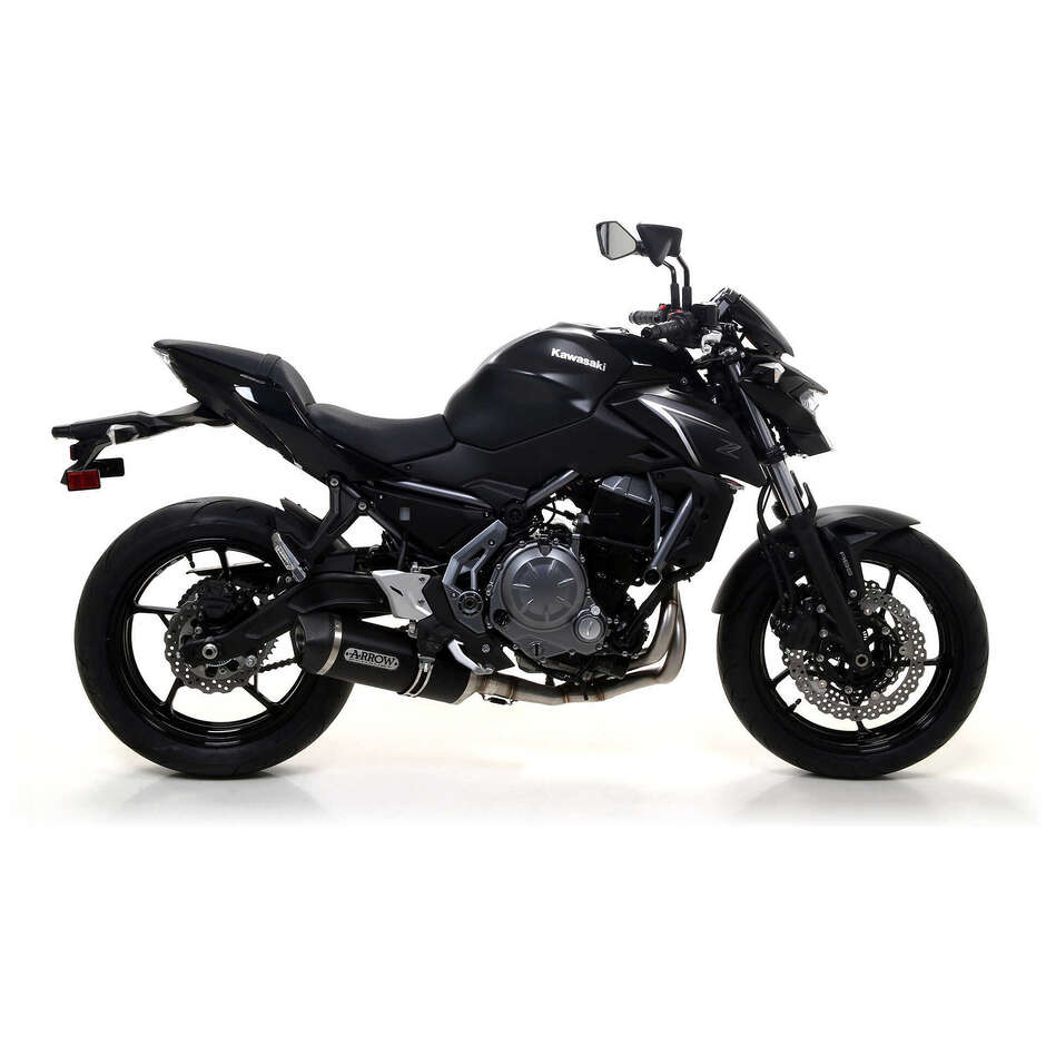 Terminale di Scarico Arrow Race-Tech Approved alluminio Dark con fondello carby Per Kawasaki Z 650 (17-19); Ninja 650 (17-20); Versys (17-23)