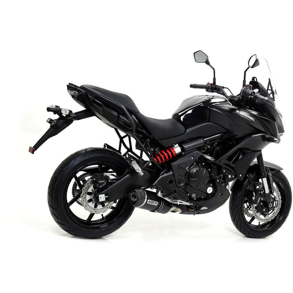 Terminale di Scarico Arrow Race-Tech Approved alluminio Dark con fondello carby Per Kawasaki Z 650 (17-19); Ninja 650 (17-20); Versys (17-23)