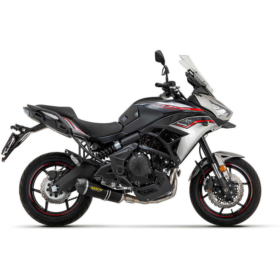 Terminale di Scarico Arrow Race-Tech Approved alluminio Dark con fondello carby Per Kawasaki Z 650 (17-19); Ninja 650 (17-20); Versys (17-23)