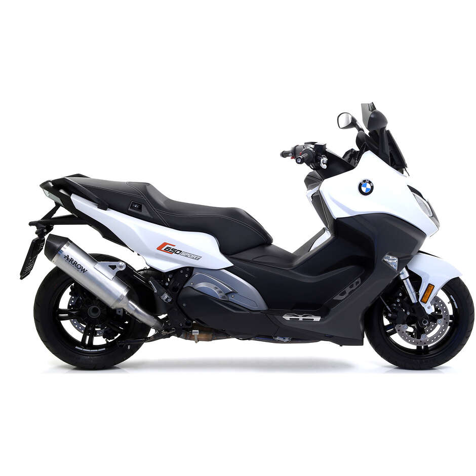 Terminale di Scarico Arrow Race-Tech titanio con fondello carby Per BMW C 650 Sport (16-20)