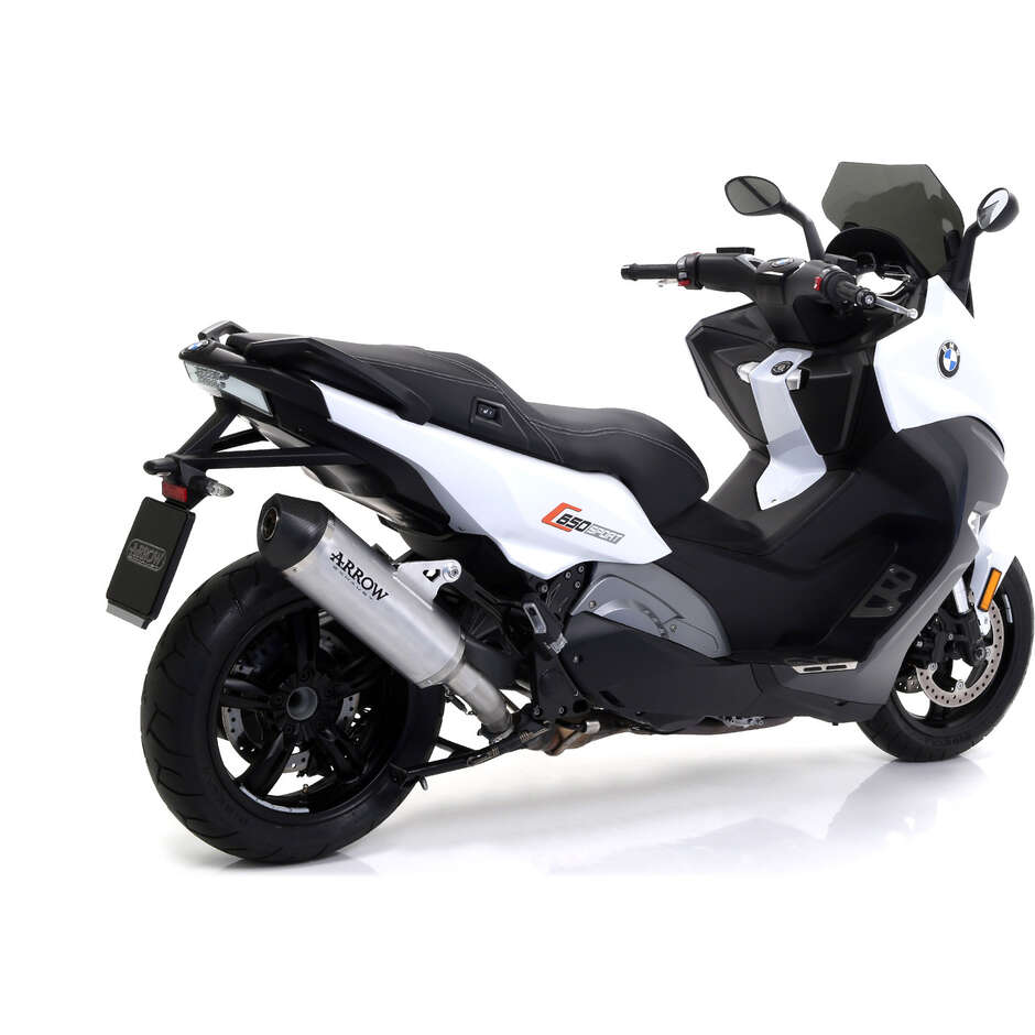 Terminale di Scarico Arrow Race-Tech titanio con fondello carby Per BMW C 650 Sport (16-20)