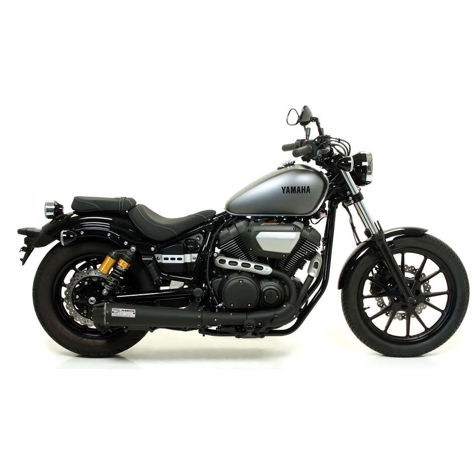 Terminale di Scarico Arrow Rebel con fondello in alluminio Dark Per Yamaha XV (Bolt) 950 R (14-16)