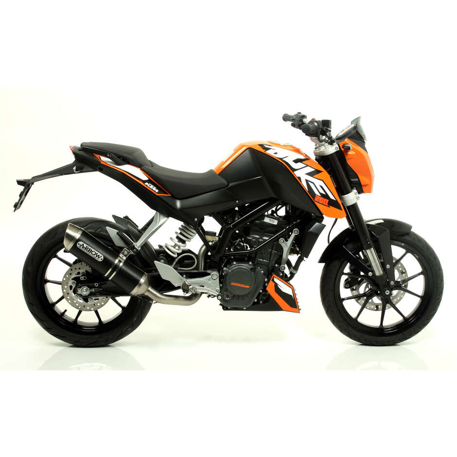 Terminale di Scarico Arrow Street Thunder aluminium Dark Per KTM DUKE 125 (11-16); DUKE 200 200 (11-14)