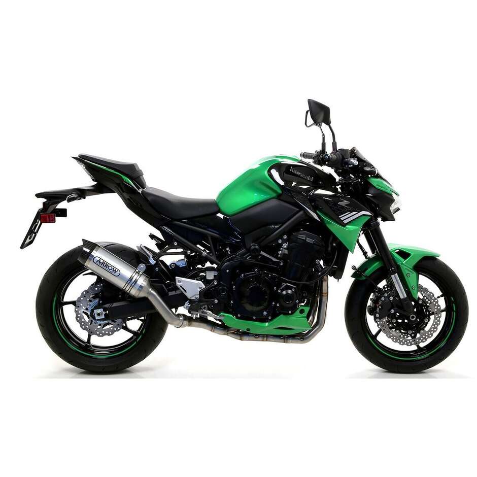 Terminale di Scarico Arrow Thunder alluminio con fondello carby Per Kawasaki Z 900 (20-24)