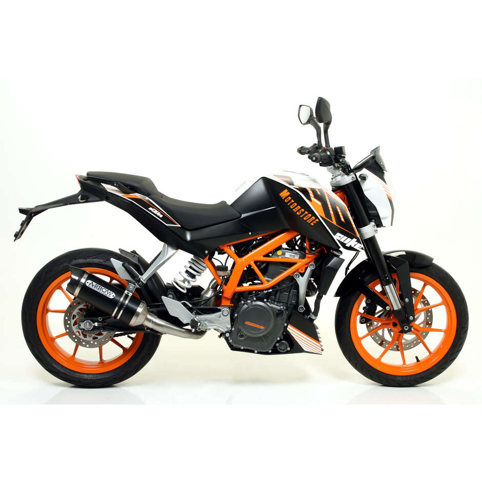 Terminale di Scarico Arrow Thunder alluminio Dark con fondello carby Per KTM DUKE 390 (13-16) / RC 125 / 390 (15-16)