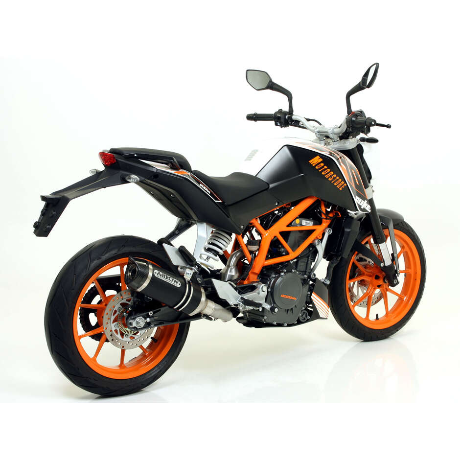 Terminale di Scarico Arrow Thunder alluminio Dark con fondello carby Per KTM DUKE 390 (13-16) / RC 125 / 390 (15-16)