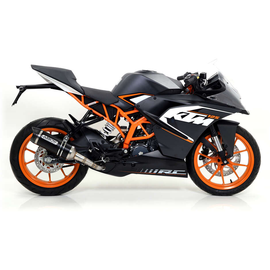 Terminale di Scarico Arrow Thunder alluminio Dark con fondello carby Per KTM DUKE 390 (13-16) / RC 125 / 390 (15-16)