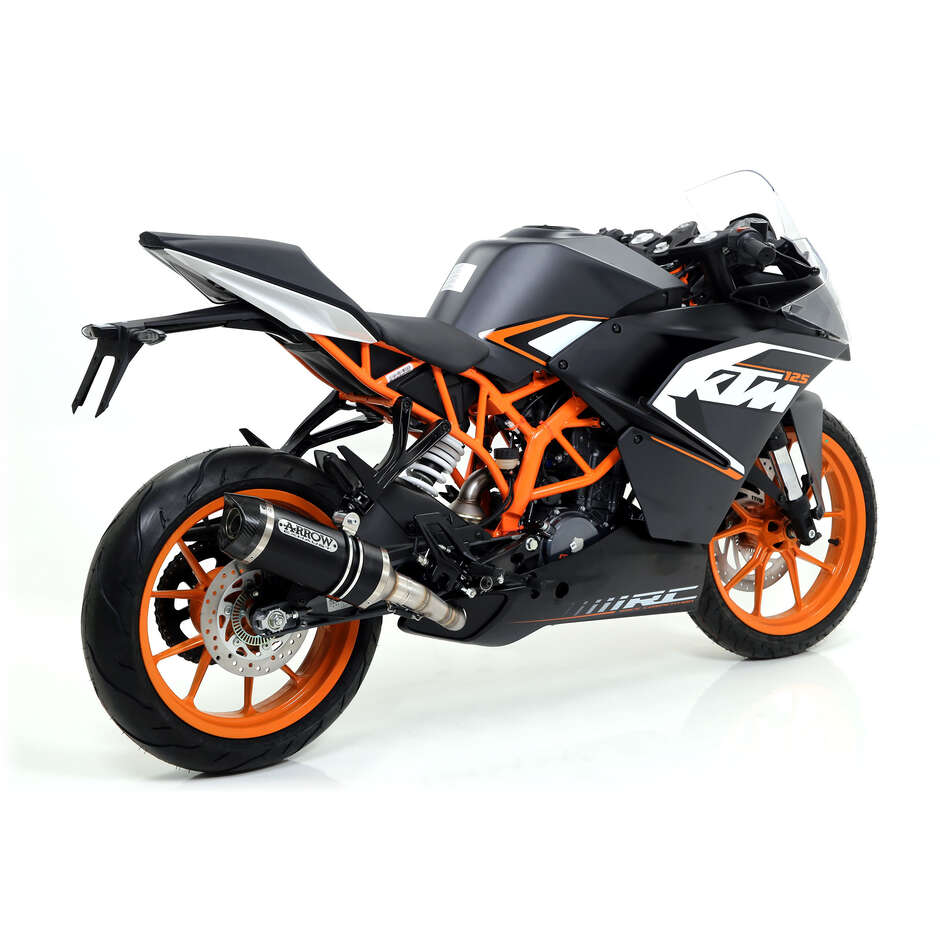 Terminale di Scarico Arrow Thunder alluminio Dark con fondello carby Per KTM DUKE 390 (13-16) / RC 125 / 390 (15-16)