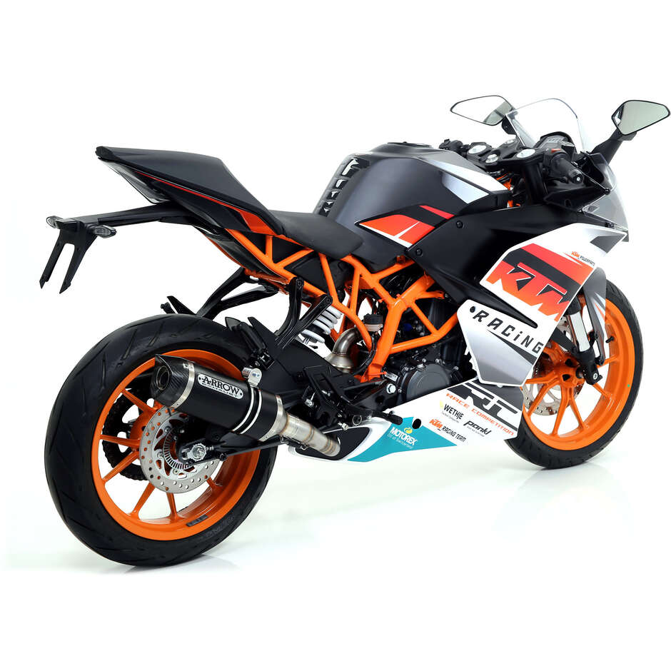Terminale di Scarico Arrow Thunder alluminio Dark con fondello carby Per KTM DUKE 390 (13-16) / RC 125 / 390 (15-16)