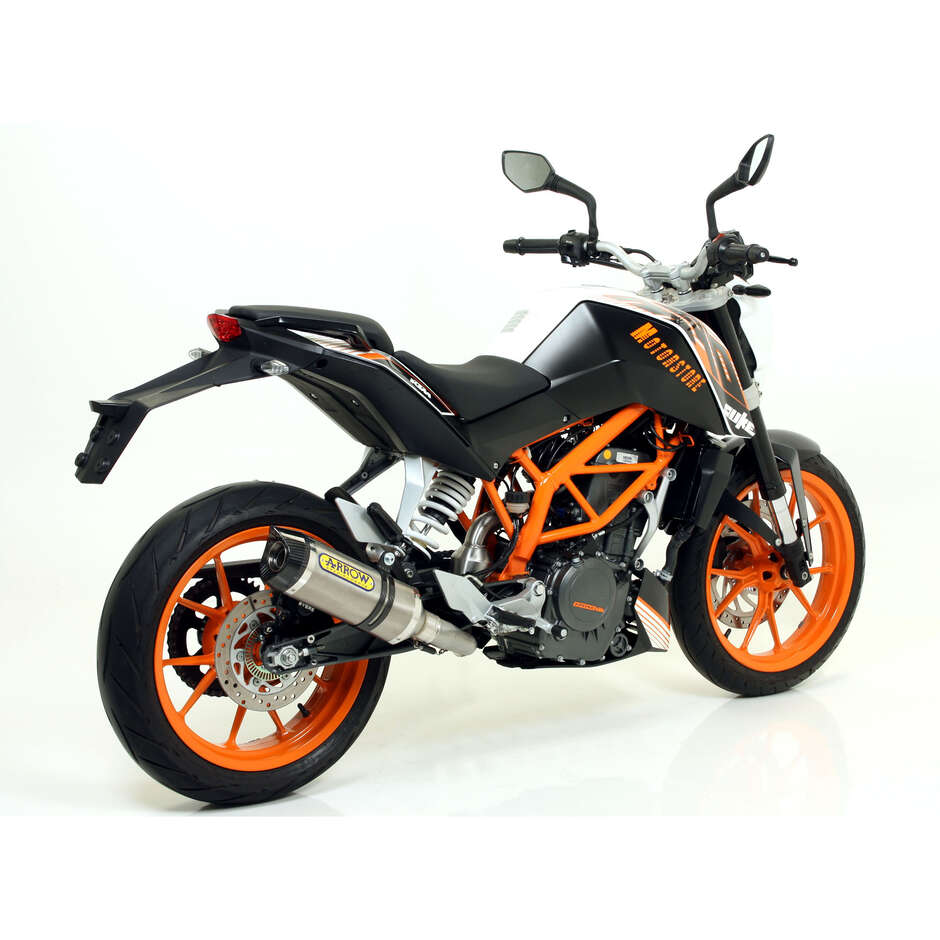 Terminale di Scarico Arrow Thunder Titanio con fondello carby Per KTM DUKE 390 (13-16) / RC 125/390 (15-16)