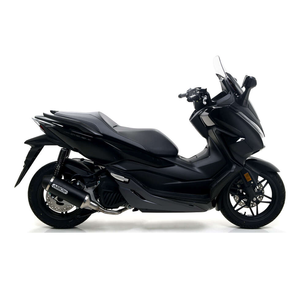 Terminale di Scarico Arrow Urban  alluminio Dark con fondello Dark Per Honda FORZA 125 (15-20)