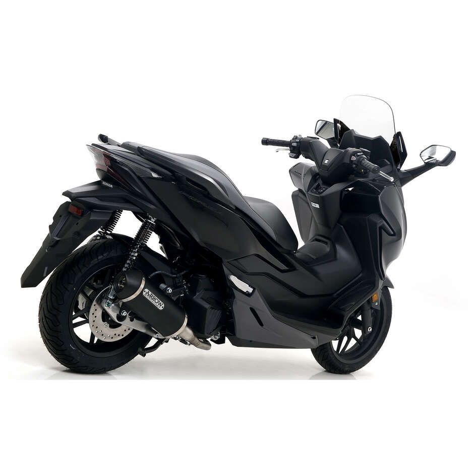 Terminale di Scarico Arrow Urban  alluminio Dark con fondello Dark Per Honda FORZA 125 (15-20)