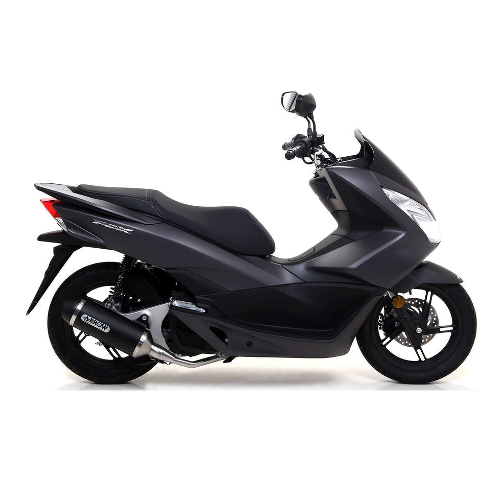 Terminale di Scarico Arrow Urban  alluminio Dark con fondello Dark Per Honda PCX 150 (14-16); PCX 125 (12-17)