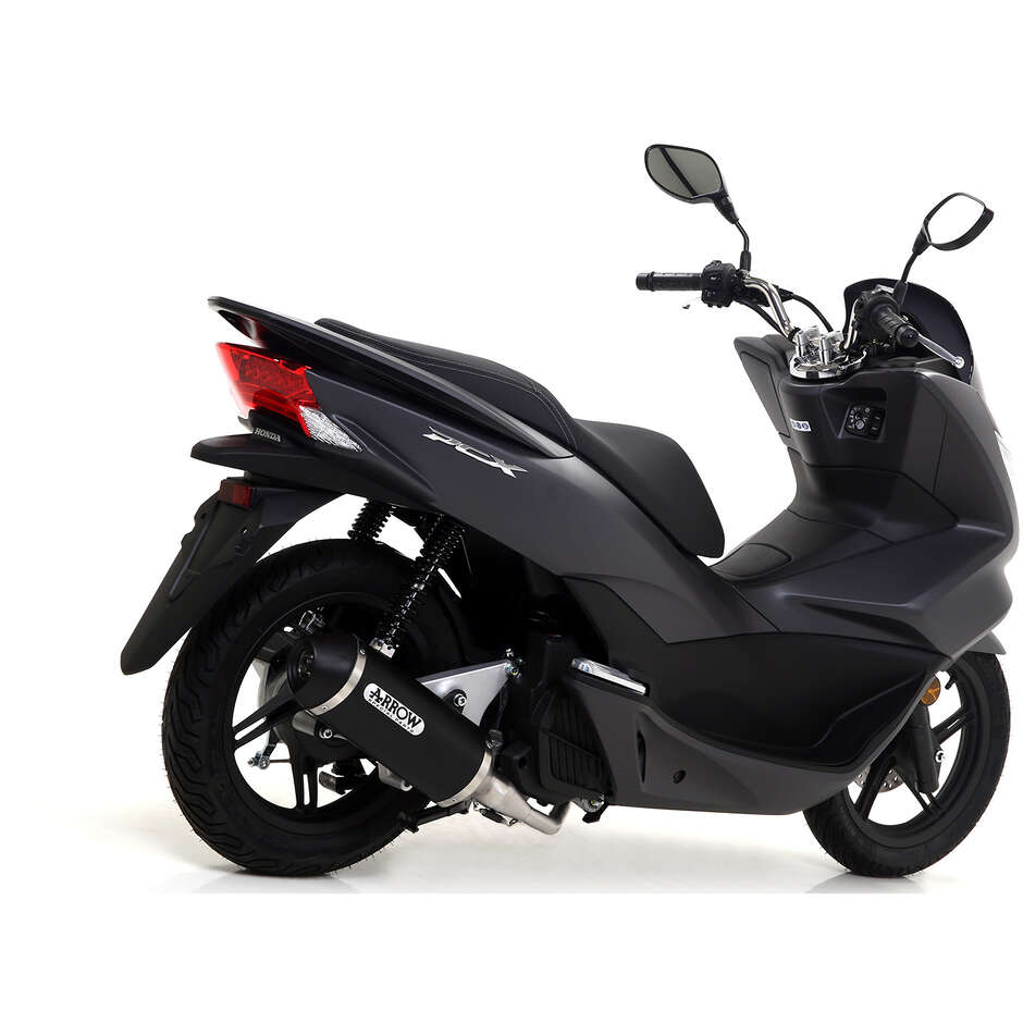Terminale di Scarico Arrow Urban  alluminio Dark con fondello Dark Per Honda PCX 150 (14-16); PCX 125 (12-17)