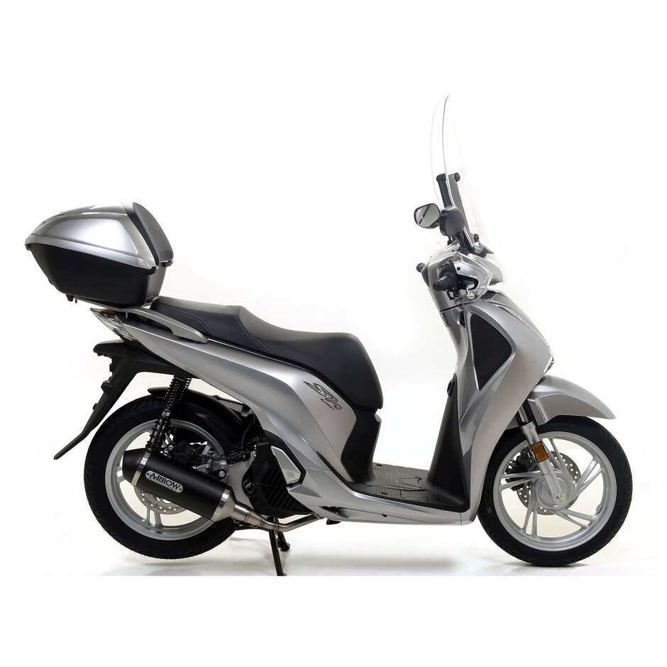 Terminale di Scarico Arrow Urban  alluminio Dark con fondello Dark Per Honda SH 125i ABS (12-19); SH 150i (12-19)