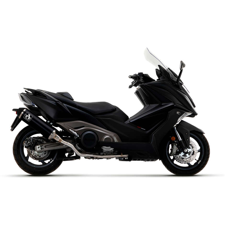 Terminale di Scarico Arrow Urban alluminio Dark con fondello Dark Per Kymco AK 550 (21-26)