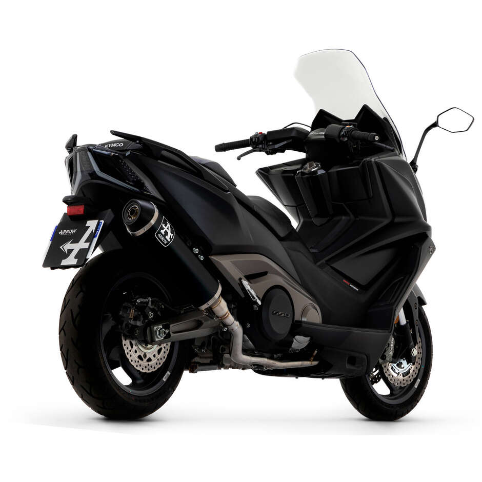 Terminale di Scarico Arrow Urban alluminio Dark con fondello Dark Per Kymco AK 550 (21-26)
