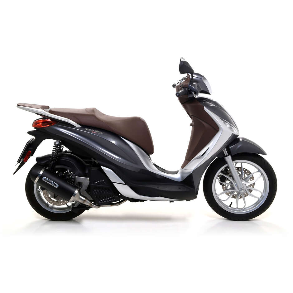 Terminale di Scarico Arrow Urban alluminio Dark con fondello Dark Per Piaggio MEDLEY 125 / 150 (16-19)