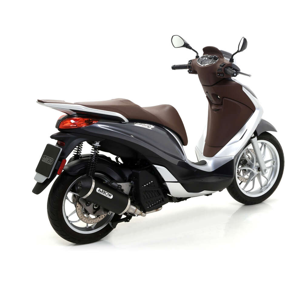 Terminale di Scarico Arrow Urban alluminio Dark con fondello Dark Per Piaggio MEDLEY 125 / 150 (16-19)