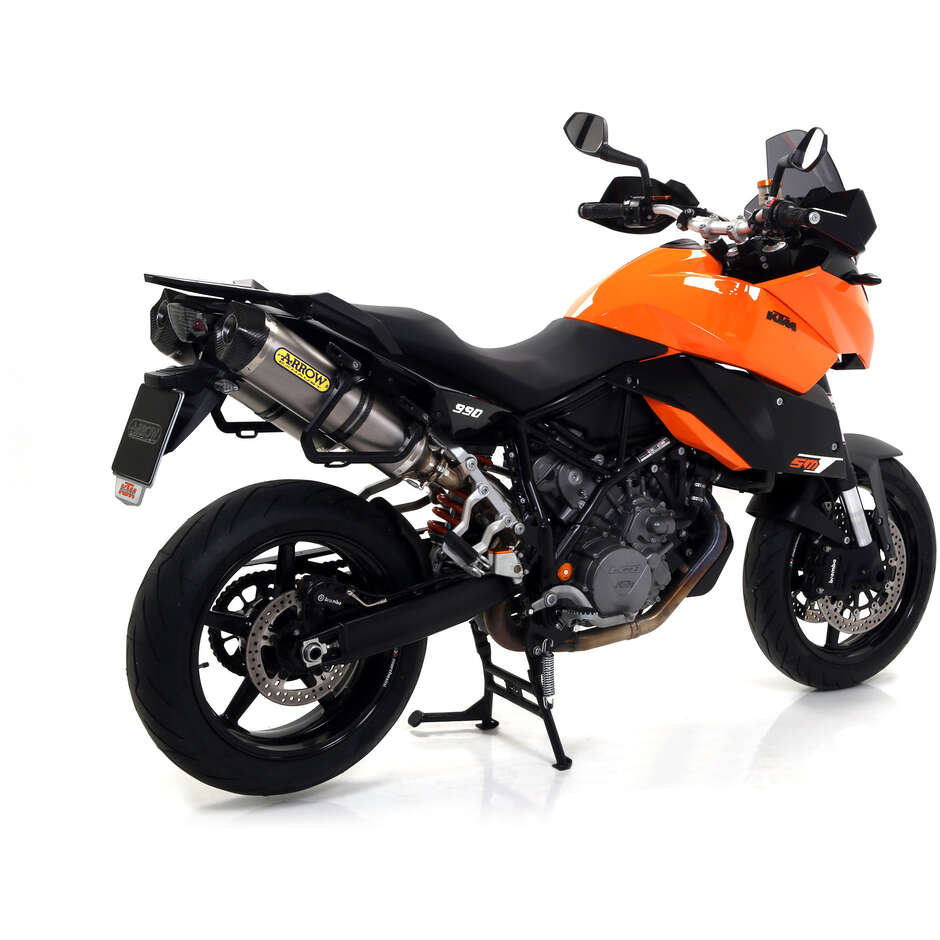 Terminali Arrow Race-Tech Titanio (Dx+Sx) con fondello carby Per KTM 990 Adventure (06-14); 990 SMT (09-13)